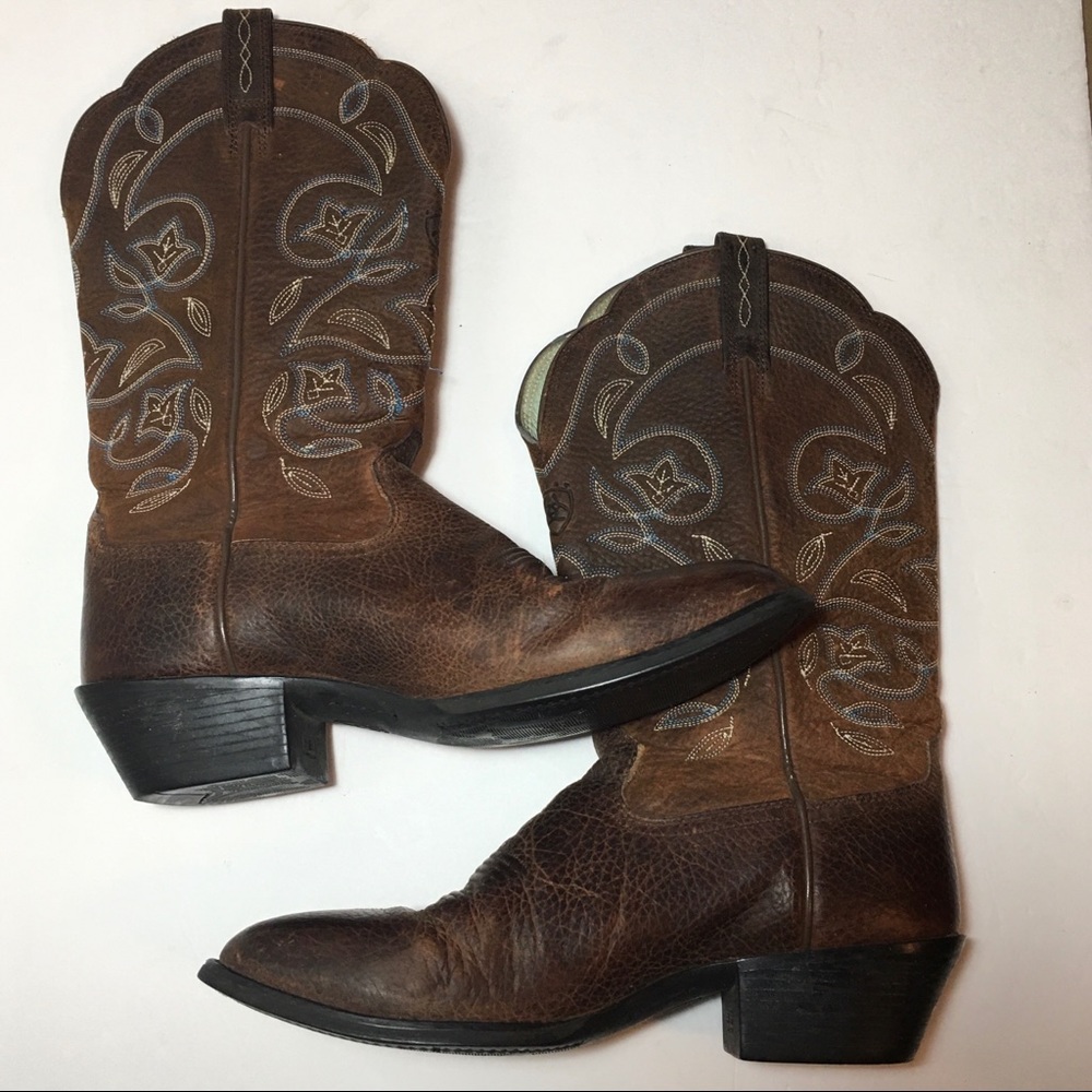 ARIAT Heritage R Toe Western Cowgirl Leather Boots